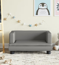 Kindersofa Grau 60x40x30 cm Kunstleder