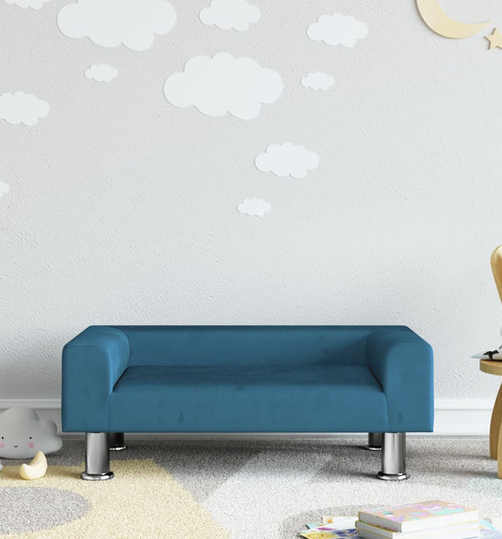 Kindersofa Blau 70x45x26,5 cm Samt