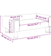 Kindersofa Hellgrau 70x45x26,5 cm Samt