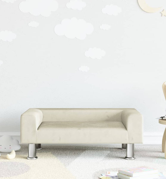 Kindersofa Creme 70x45x26,5 cm Samt