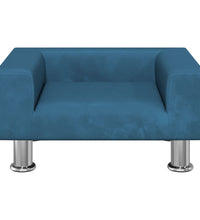 Kindersofa Blau 50x40x26,5 cm Samt