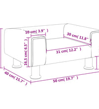 Kindersofa Blau 50x40x26,5 cm Samt