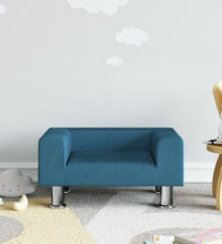 Kindersofa Blau 50x40x26,5 cm Samt