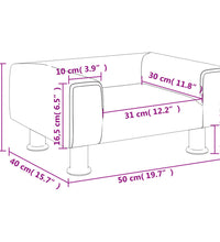 Kindersofa Rosa 50x40x26,5 cm Samt