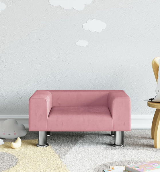 Kindersofa Rosa 50x40x26,5 cm Samt