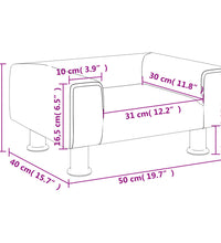 Kindersofa Schwarz 50x40x26,5 cm Samt