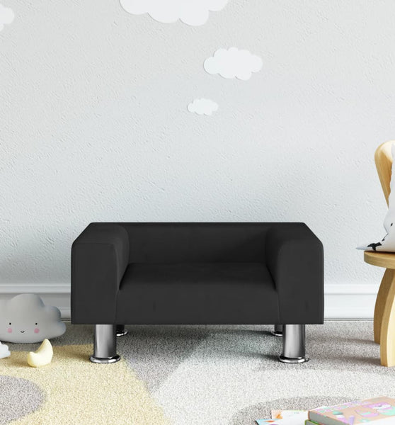 Kindersofa Schwarz 50x40x26,5 cm Samt