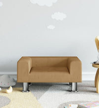 Kindersofa Braun 50x40x26,5 cm Samt