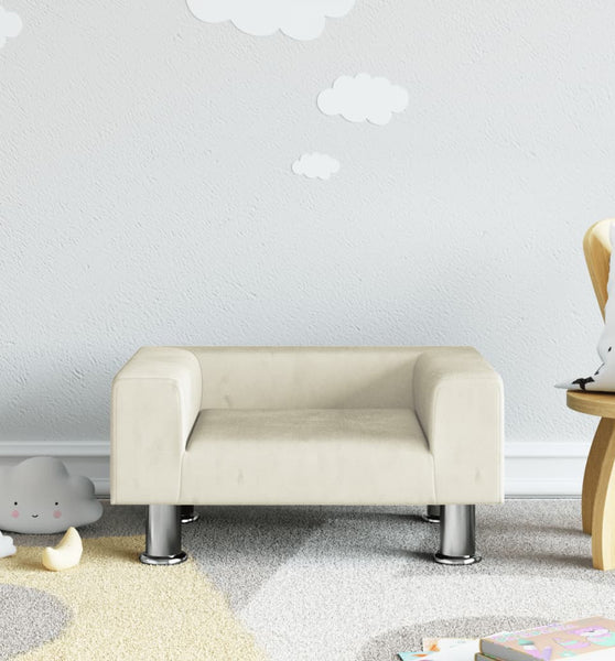 Kindersofa Creme 50x40x26,5 cm Samt