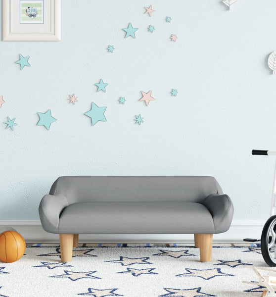 Kindersofa Hellgrau 70x40x24 cm Stoff