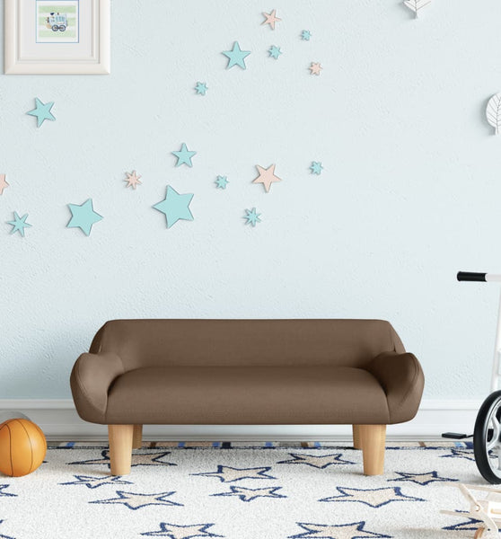 Kindersofa Braun 70x40x24 cm Stoff