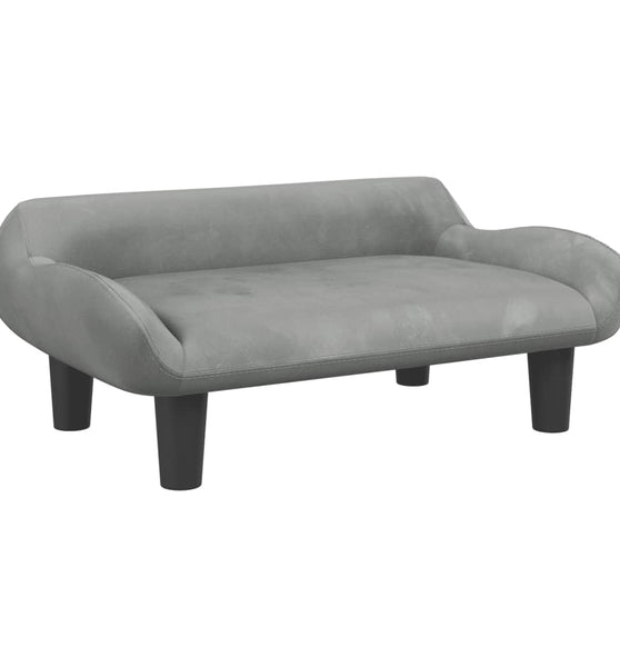 Kindersofa Hellgrau 70x40x24 cm Samt