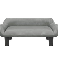 Kindersofa Hellgrau 70x40x24 cm Samt