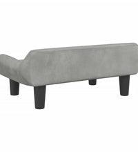 Kindersofa Hellgrau 70x40x24 cm Samt