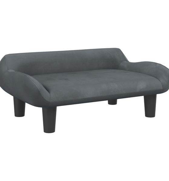 Kindersofa Dunkelgrau 70x40x24 cm Samt