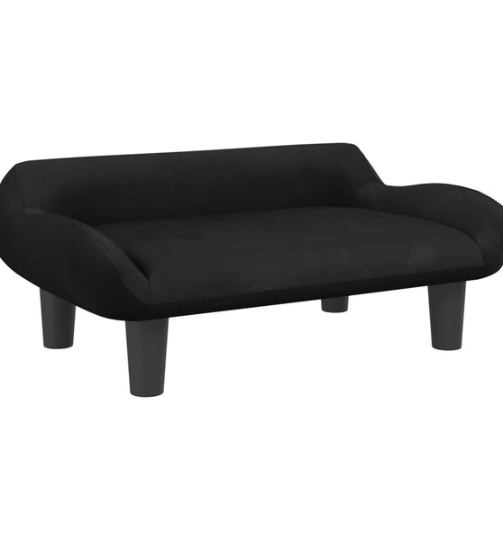 Kindersofa Schwarz 70x40x24 cm Samt