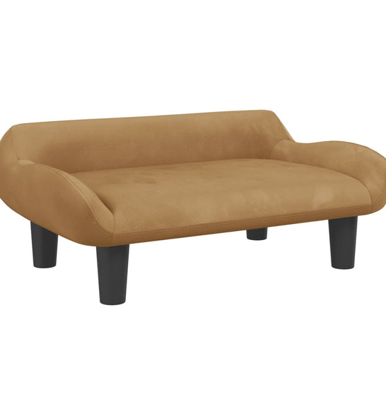 Kindersofa Braun 70x40x24 cm Samt