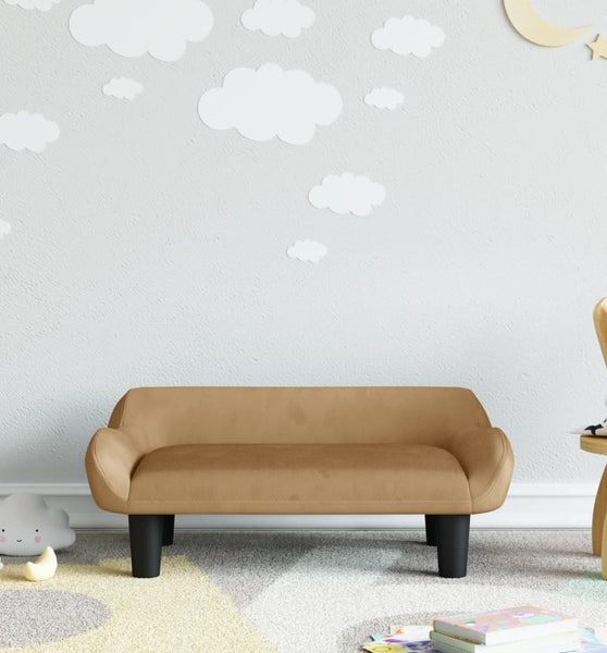 Kindersofa Braun 70x40x24 cm Samt