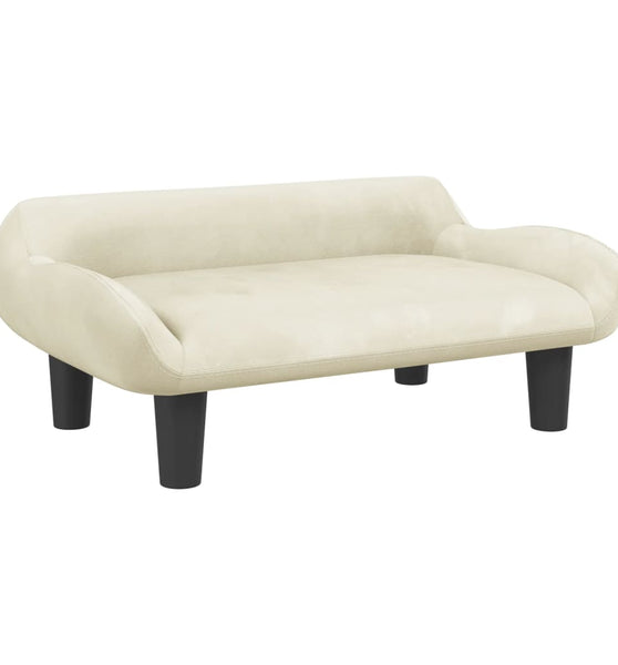 Kindersofa Creme 70x40x24 cm Samt