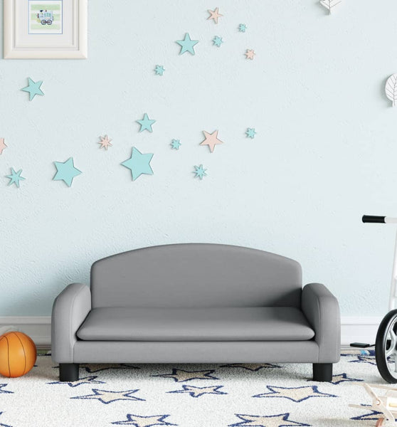 Kindersofa Hellgrau 70x45x30 cm Stoff