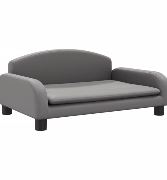 Kindersofa Grau 70x45x30 cm Kunstleder