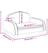 Kindersofa Hellgrau 50x40x30 cm Stoff