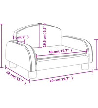 Kindersofa Schwarz 50x40x30 cm Kunstleder