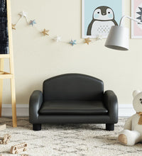 Kindersofa Schwarz 50x40x30 cm Kunstleder