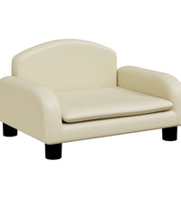 Kindersofa Creme 50x40x30 cm Kunstleder