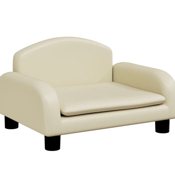 Kindersofa Creme 50x40x30 cm Kunstleder