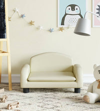 Kindersofa Creme 50x40x30 cm Kunstleder