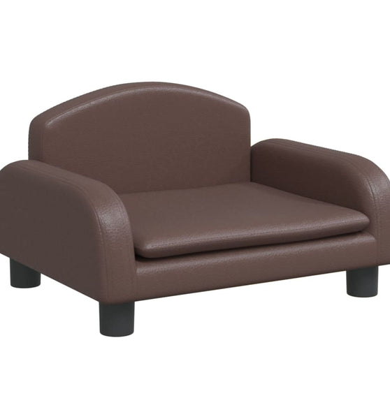 Kindersofa Braun 50x40x30 cm Kunstleder