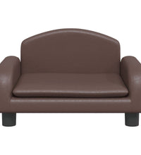 Kindersofa Braun 50x40x30 cm Kunstleder