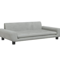 Kindersofa Hellgrau 100x54x33 cm Samt