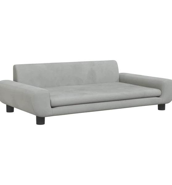 Kindersofa Hellgrau 100x54x33 cm Samt