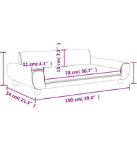 Kindersofa Hellgrau 100x54x33 cm Samt