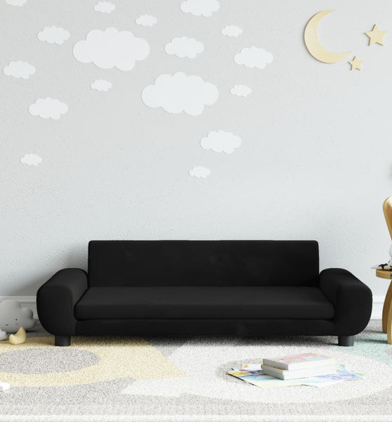 Kindersofa Schwarz 100x54x33 cm Samt