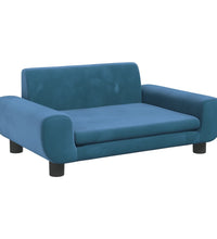 Kindersofa Blau 70x45x33 cm Samt