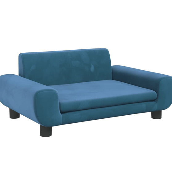 Kindersofa Blau 70x45x33 cm Samt