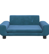 Kindersofa Blau 70x45x33 cm Samt