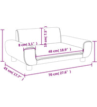 Kindersofa Blau 70x45x33 cm Samt