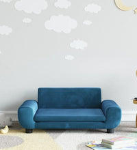 Kindersofa Blau 70x45x33 cm Samt