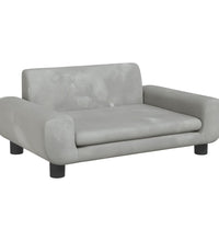 Kindersofa Hellgrau 70x45x33 cm Samt