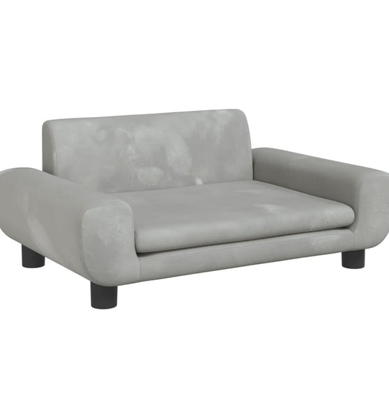 Kindersofa Hellgrau 70x45x33 cm Samt