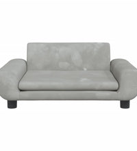 Kindersofa Hellgrau 70x45x33 cm Samt