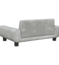 Kindersofa Hellgrau 70x45x33 cm Samt