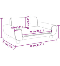 Kindersofa Hellgrau 70x45x33 cm Samt