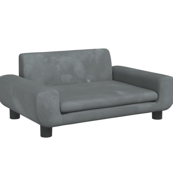 Kindersofa Dunkelgrau 70x45x33 cm Samt