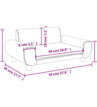 Kindersofa Dunkelgrau 70x45x33 cm Samt