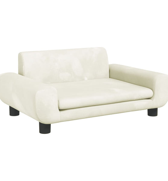 Kindersofa Creme 70x45x33 cm Samt